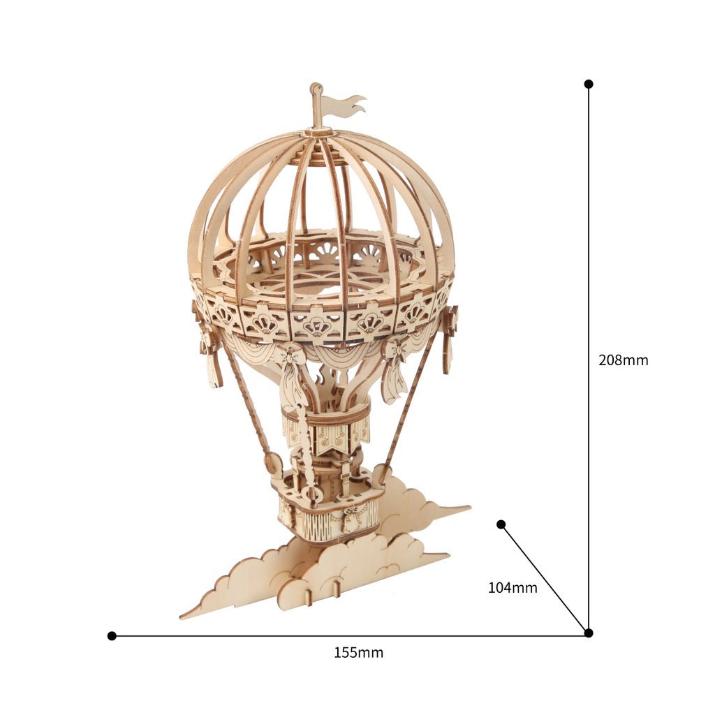 Hot air balloon as a wooden 3D puzzle-3D puzzle-Robotime--