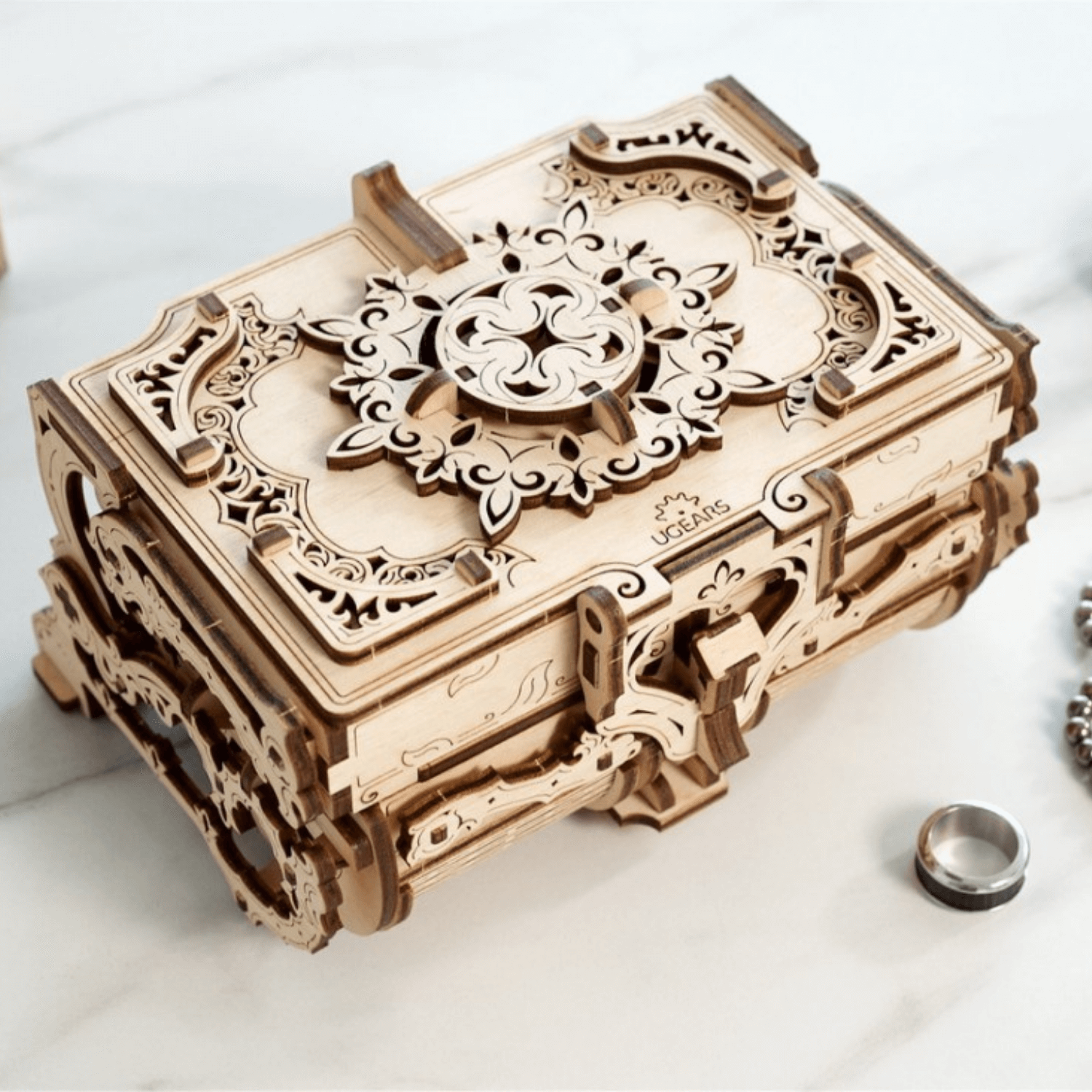 Boîte d'antiquités Puzzle mécanique en bois Ugears