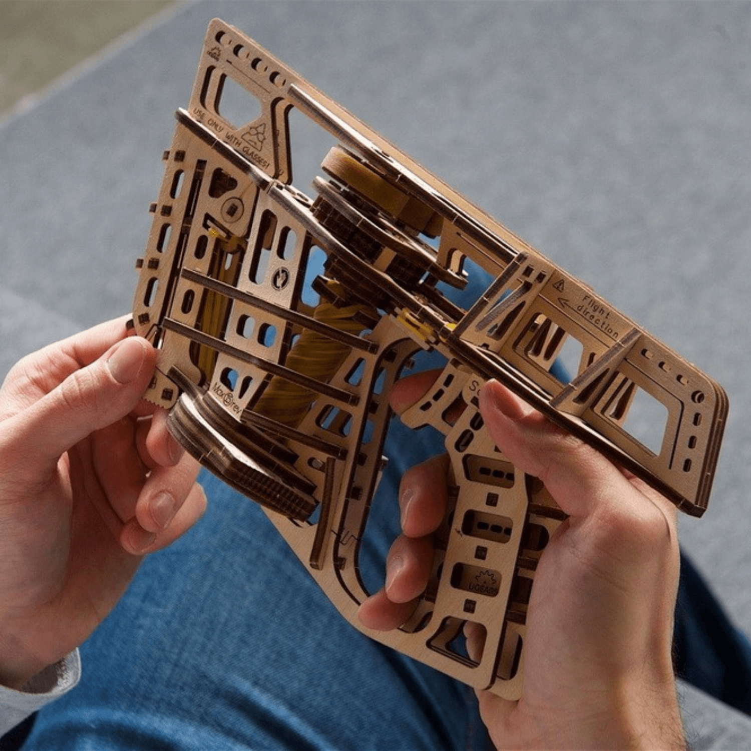 Airplane starter Mechanical wooden puzzle Ugears