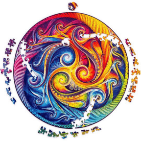 Mandala Puzzle | Spirale Inkarnation-Holzpuzzle-Unidragon--