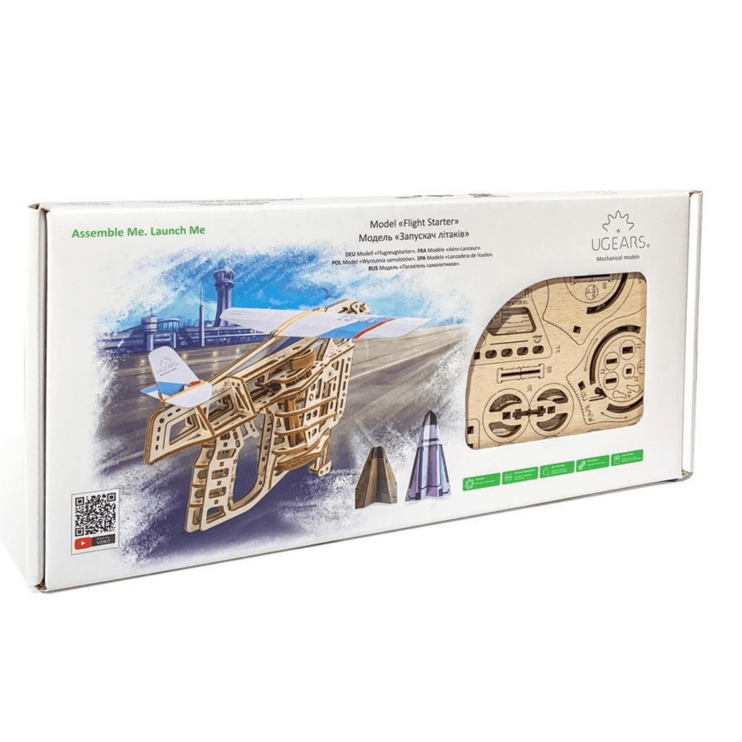 Airplane starter Mechanical wooden puzzle Ugears