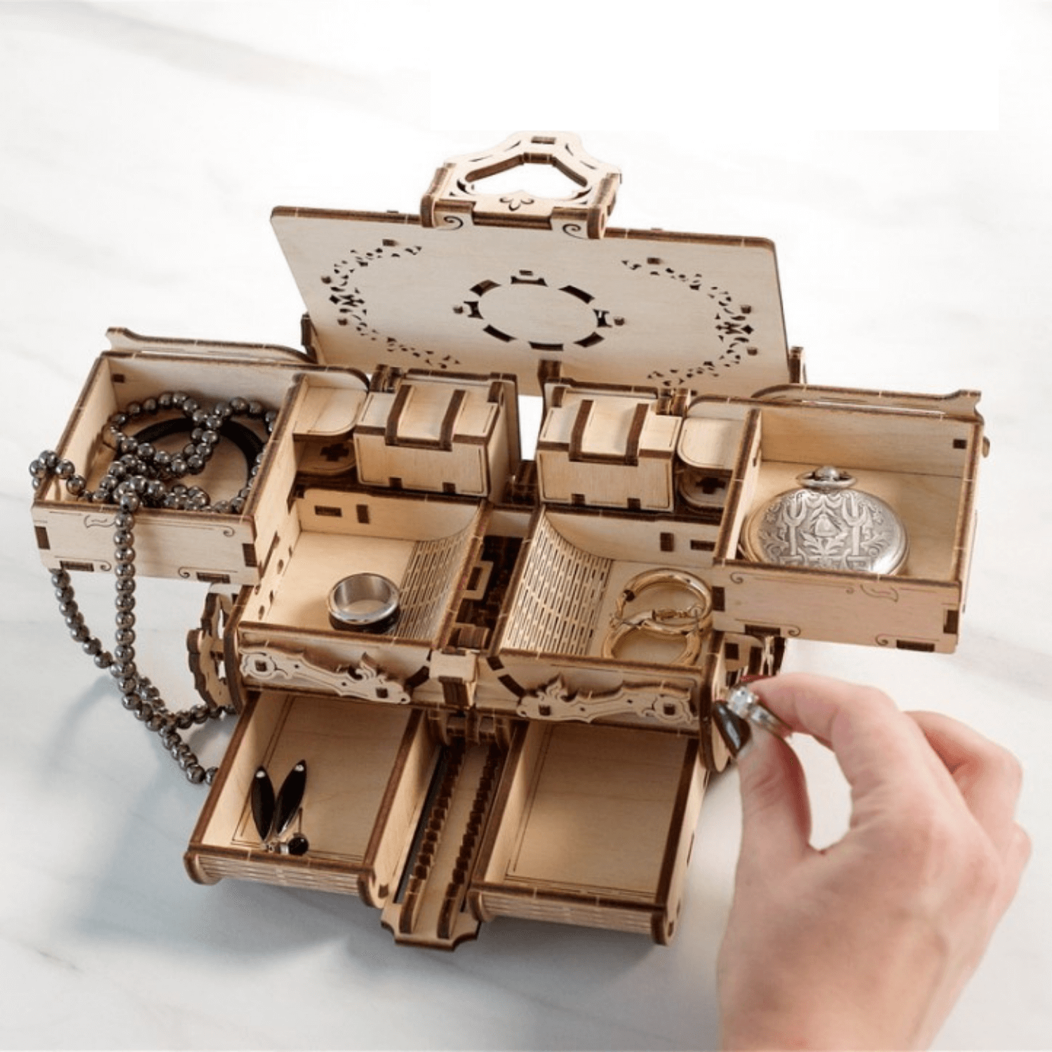 Boîte d'antiquités Puzzle mécanique en bois Ugears