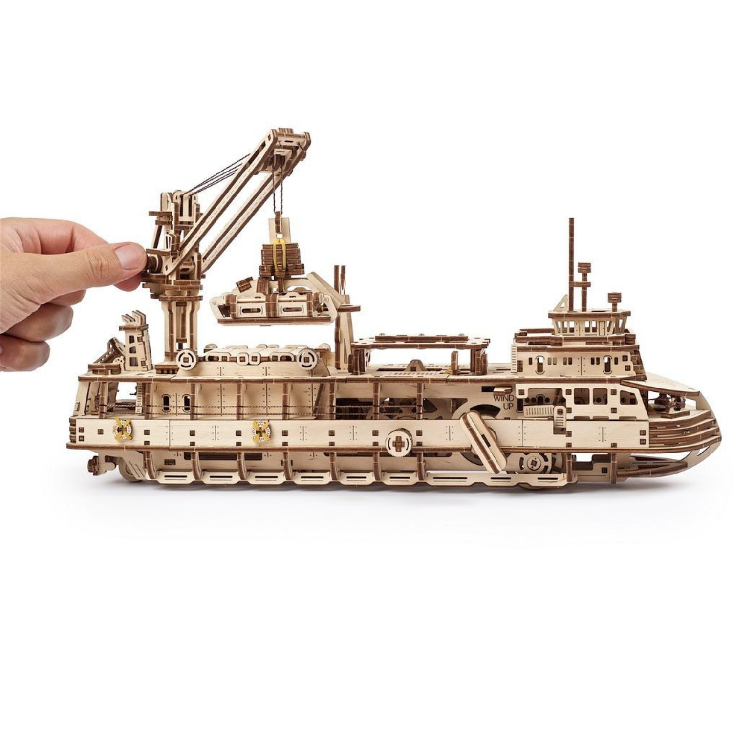 Forschungsschiff Mechanisches Holzpuzzle Ugears