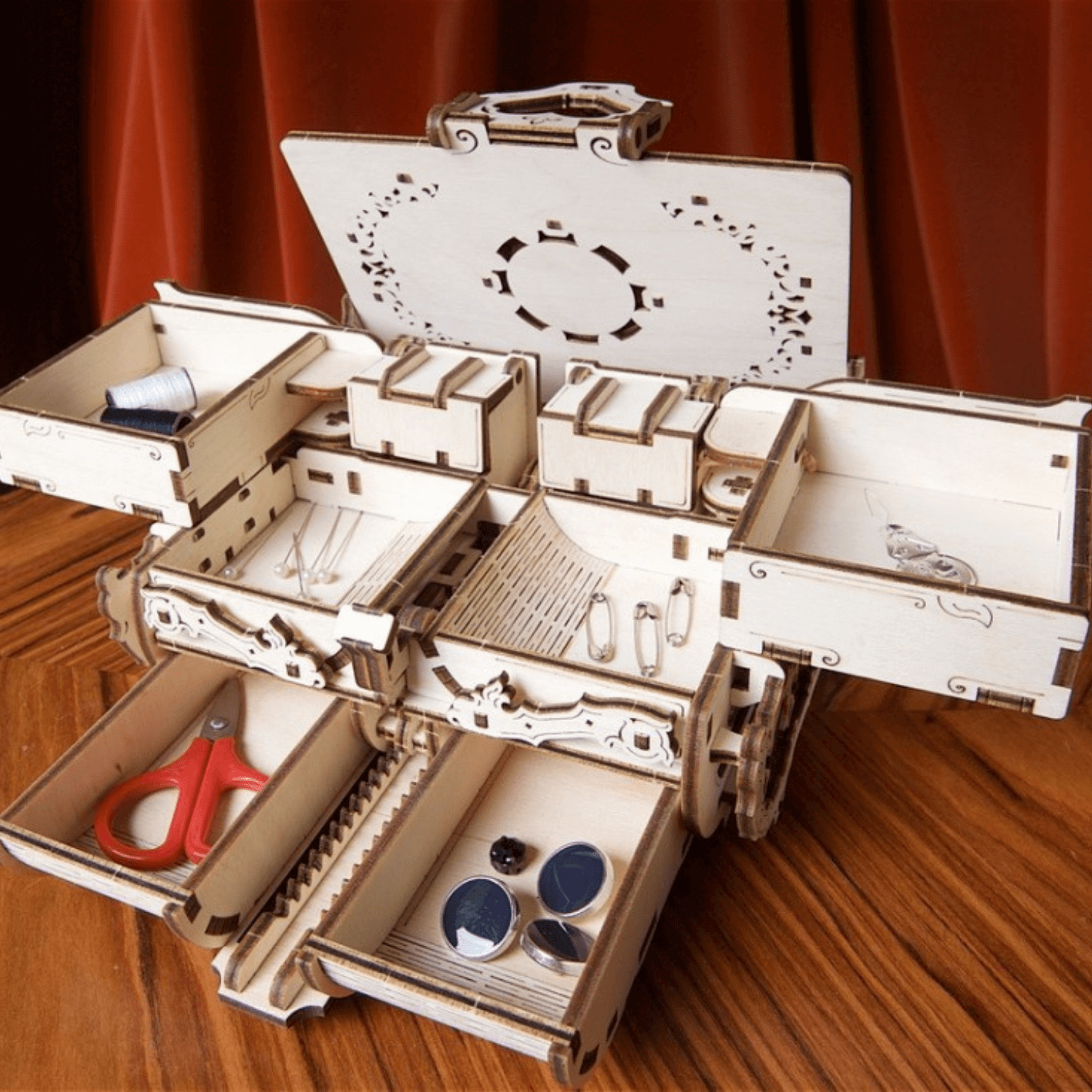 Boîte d'antiquités Puzzle mécanique en bois Ugears