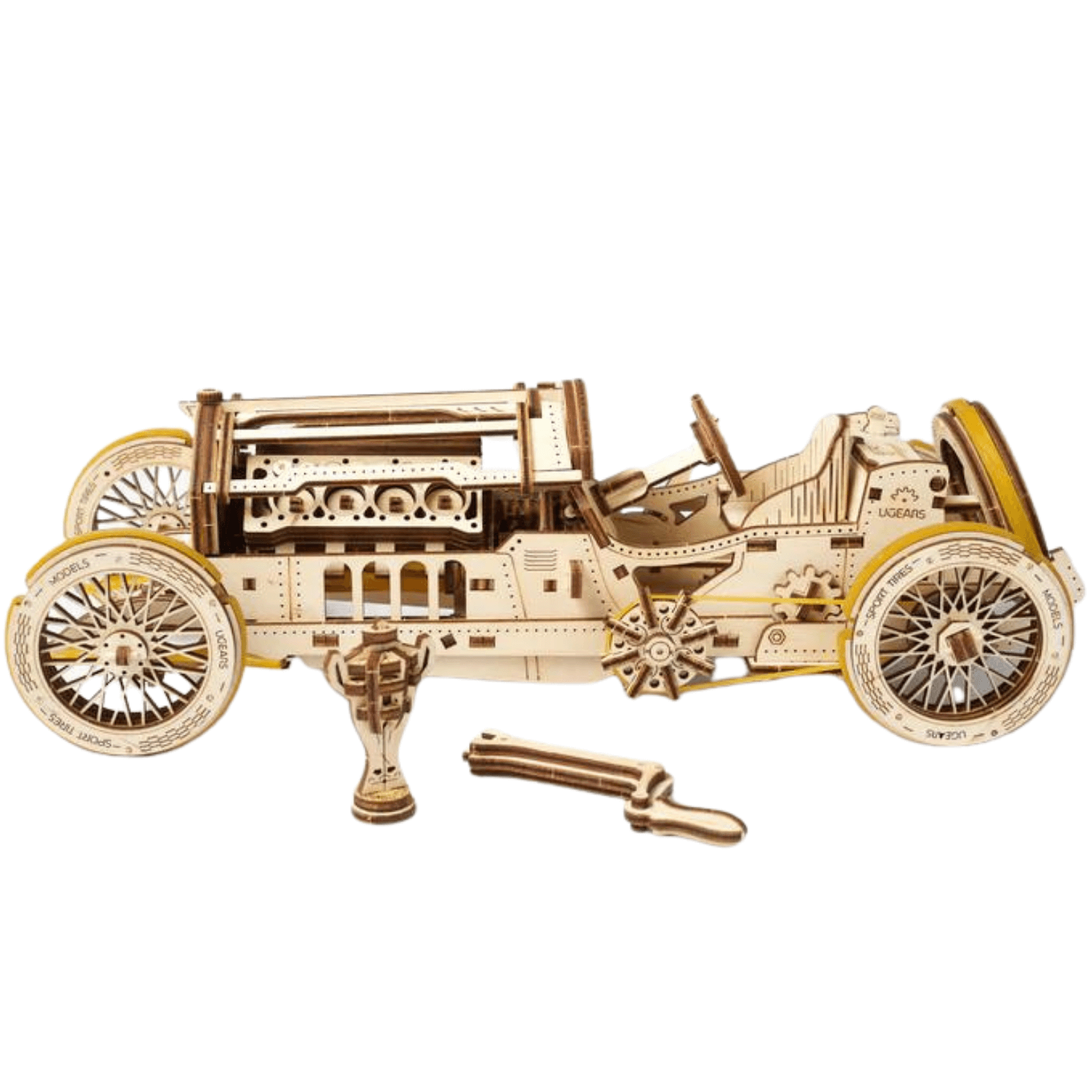 U-9 Grand Prix Car-Mechanical Wooden Puzzle-Ugears--