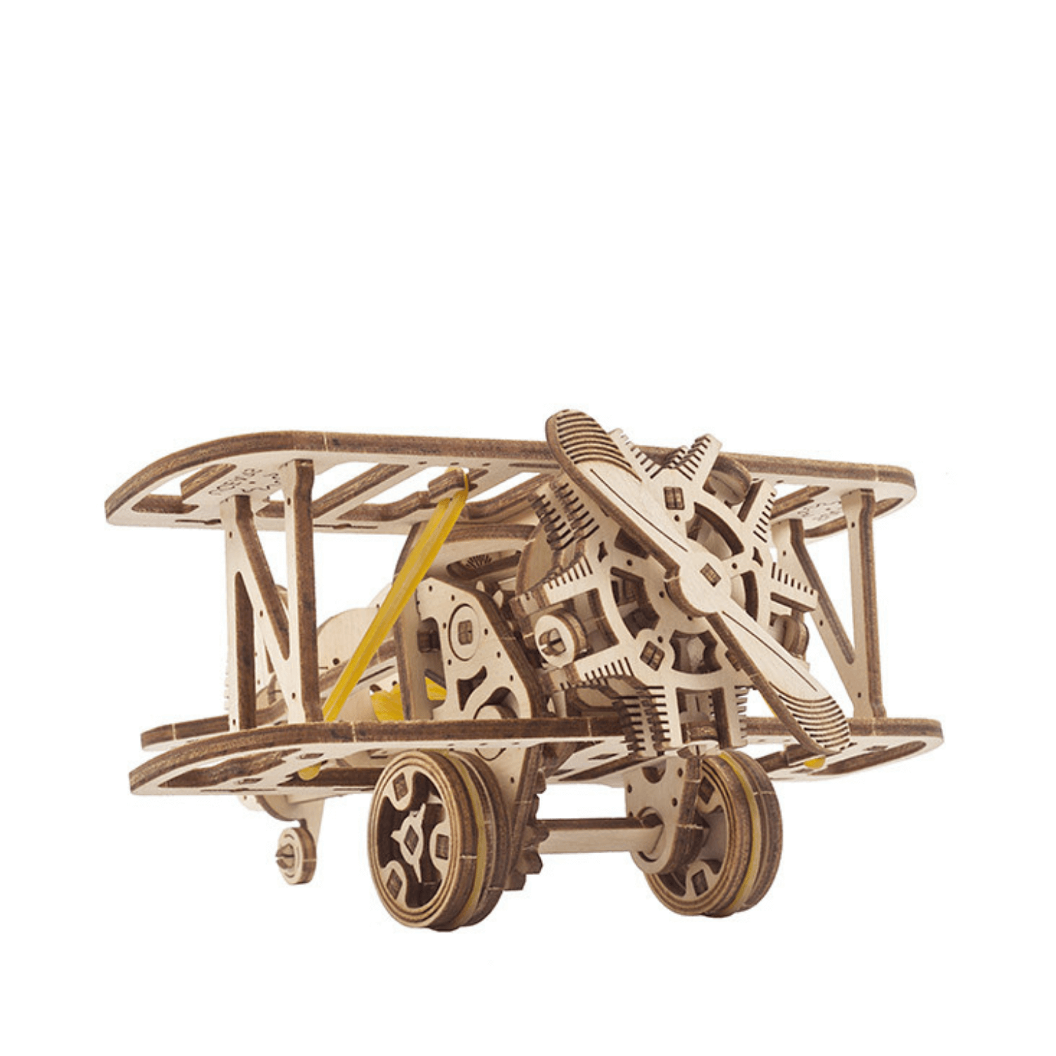 Mini biplan puzzle mécanique en bois Ugears