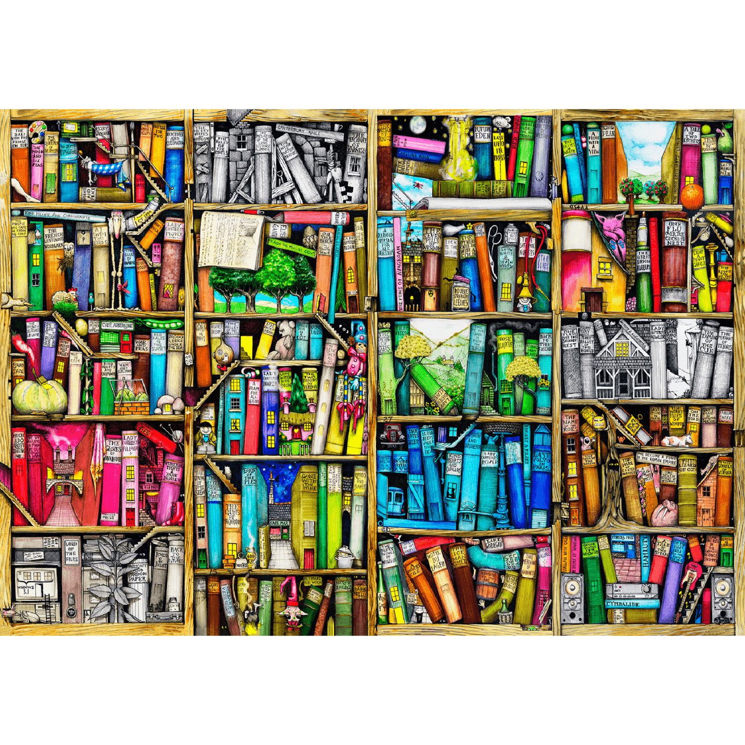 Bücherregal | Holz Puzzle 4000 Holzpuzzle WoodenCity