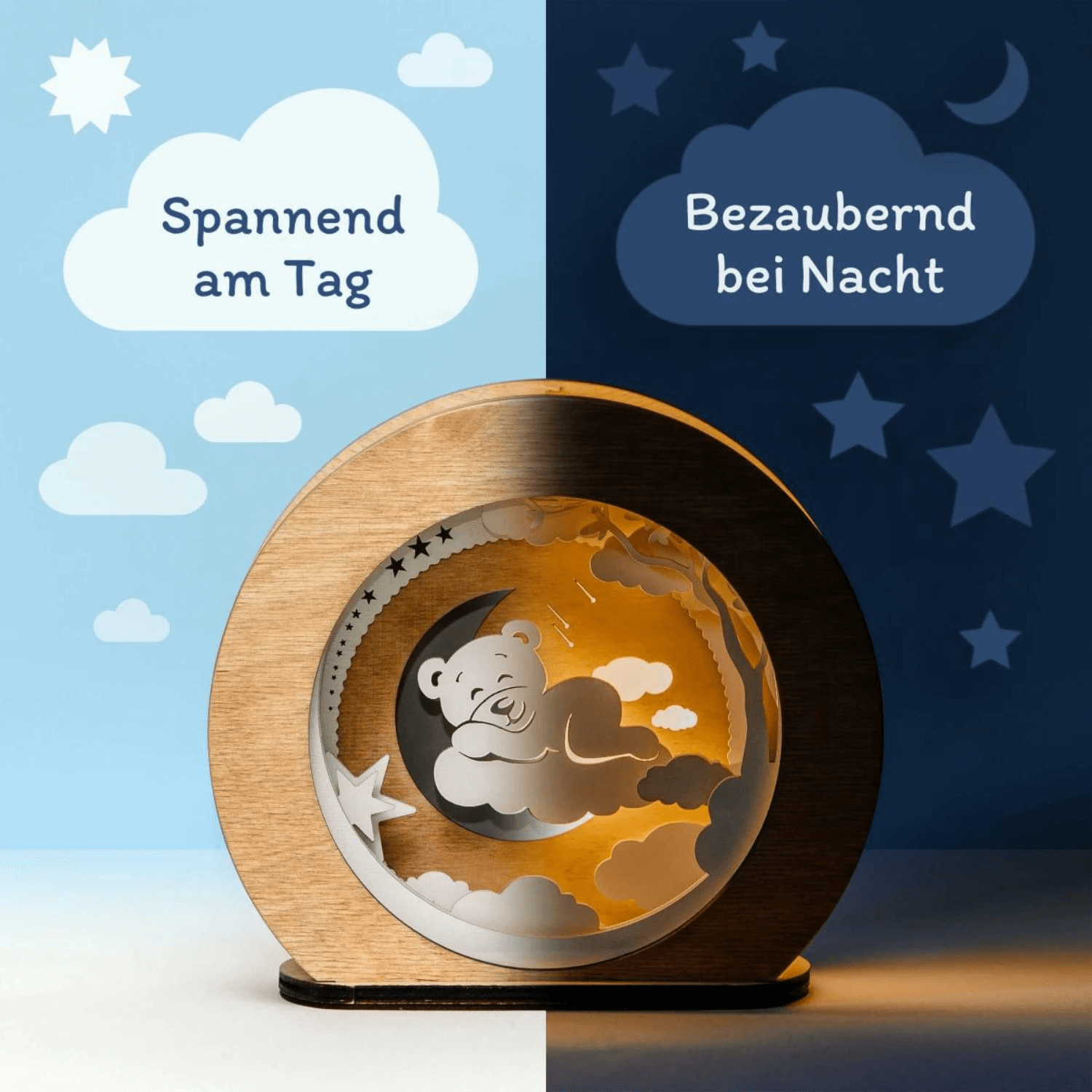 3D night light made of wood l MagicLights-Night lights & indirect MagicHolz