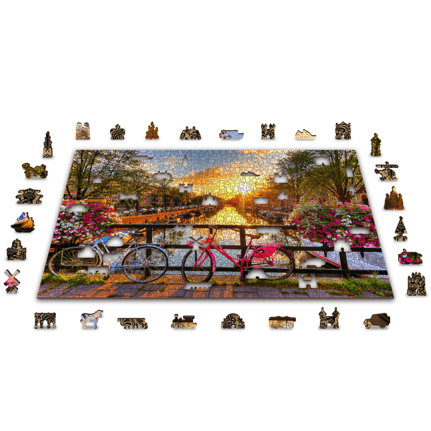 Vélos d'Amsterdam | Puzzle en bois 1010-Puzzle en bois-WoodenCity--