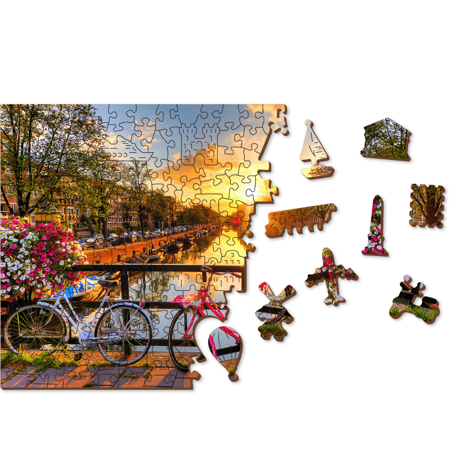 Vélos d'Amsterdam | Puzzle en bois 1010-Puzzle en bois-WoodenCity--