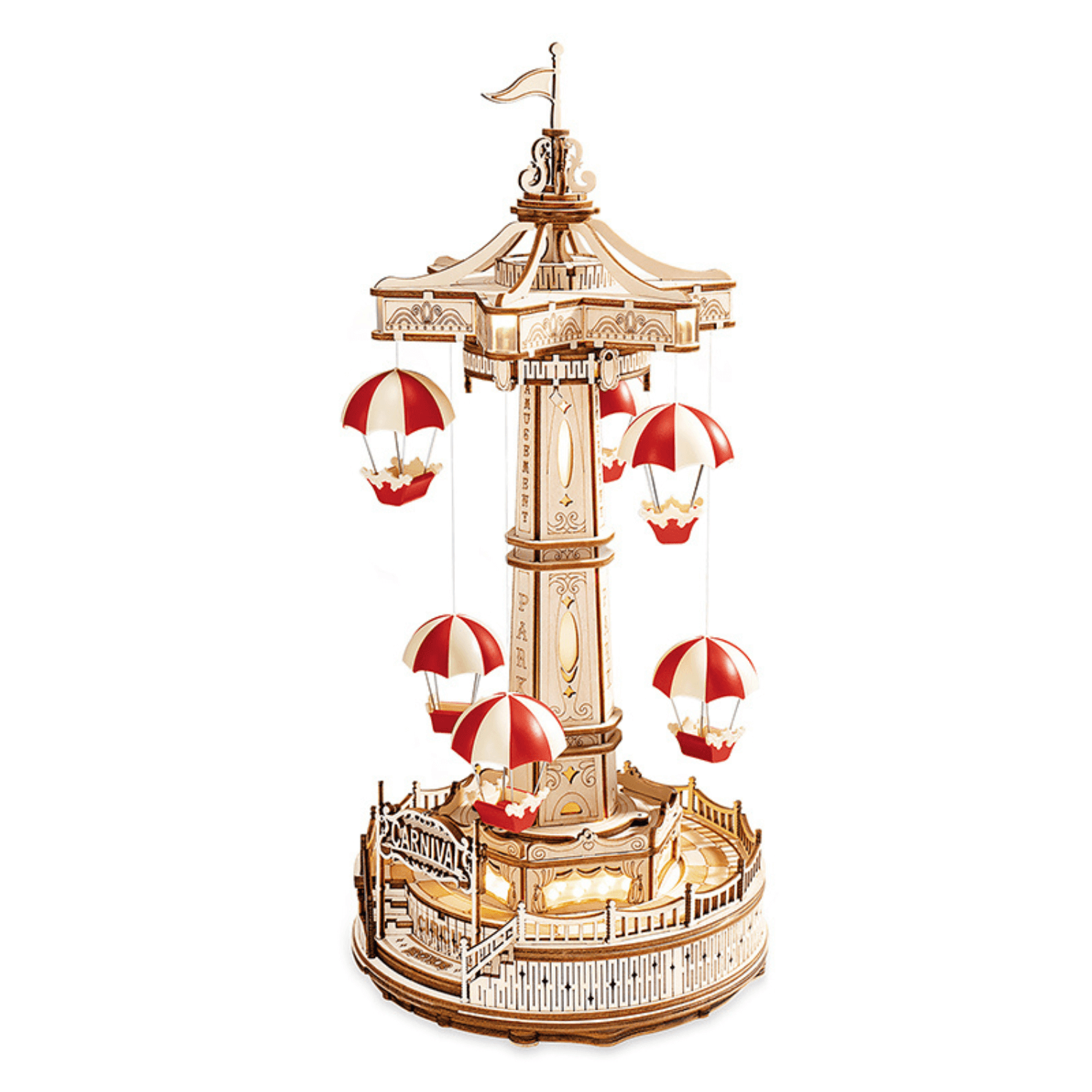 Parachute Tower | Fairground | Rokr Mechanical Wooden Puzzle Robotime