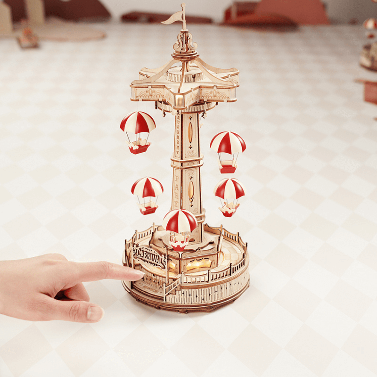 Parachute Tower | Fairground | Rokr-Mechanical Wooden Puzzle-Robotime--