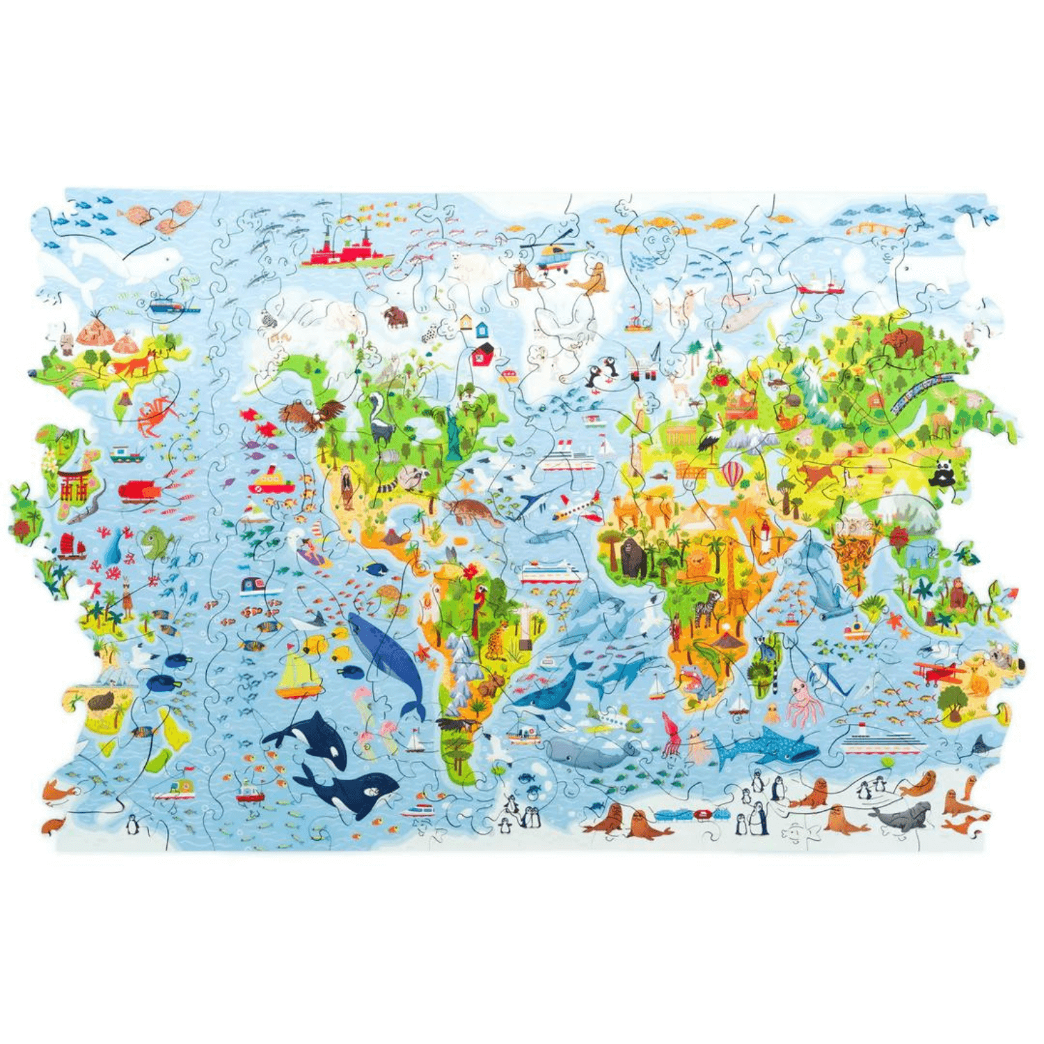 Children's world map wooden puzzle wooden puzzle Unidragon