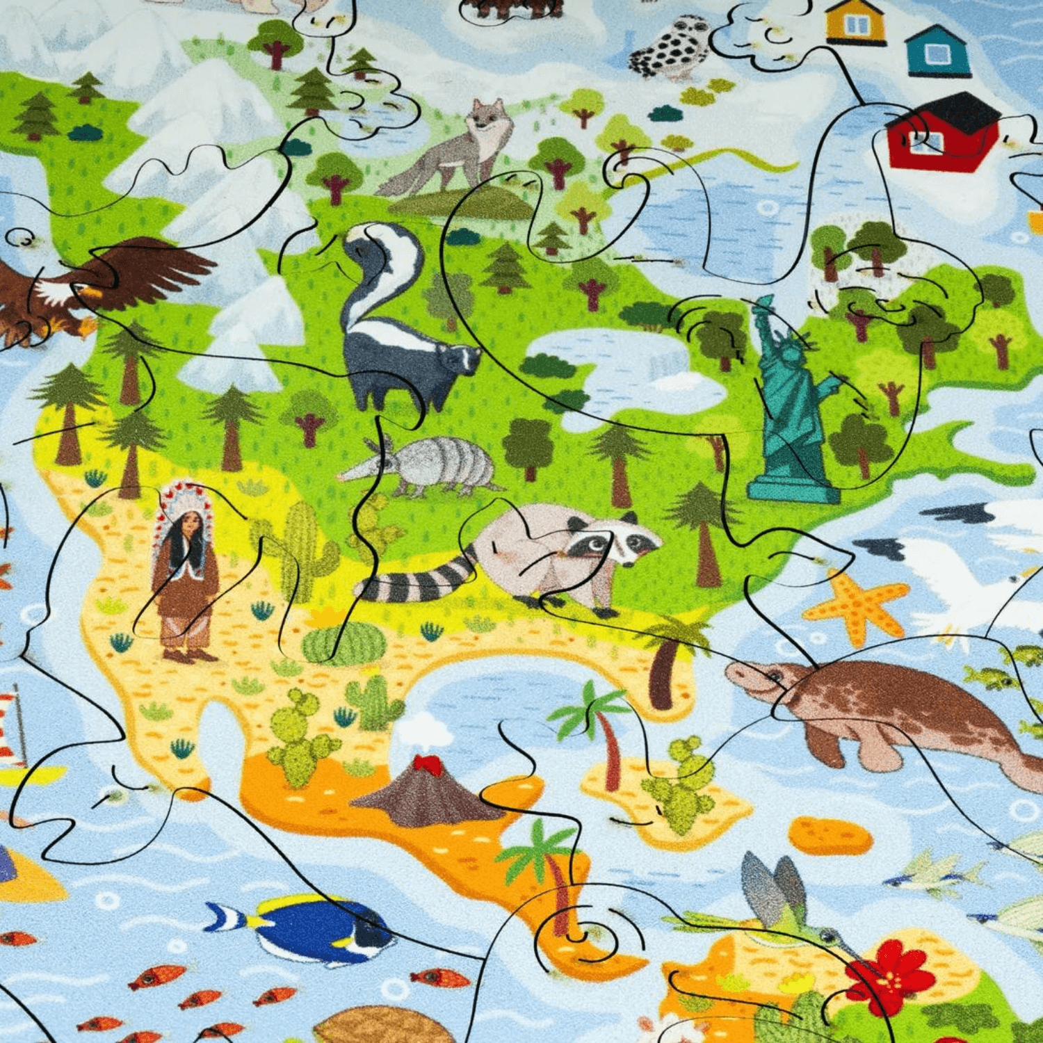 Children's world map wooden puzzle wooden puzzle Unidragon