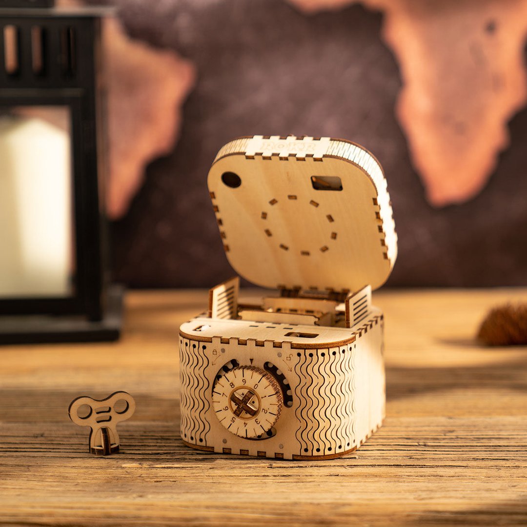 Treasure chest 3D puzzle wood Mechanical wooden puzzle Robotime