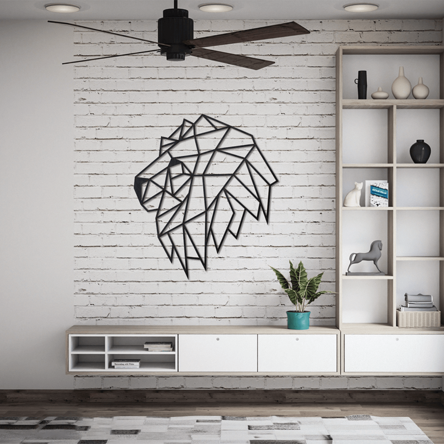 Tête de lion | Puzzle mural Eco-Wood-Art