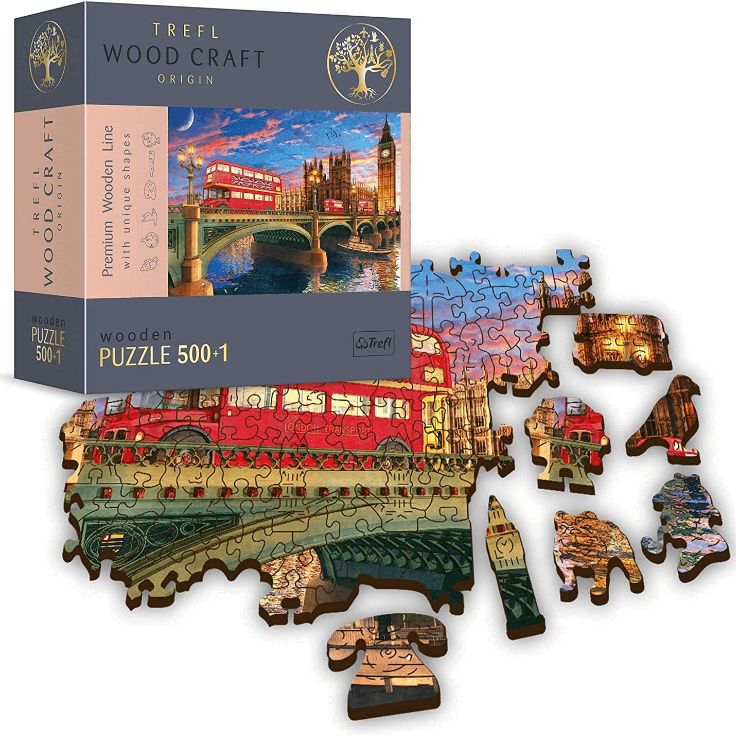 Ein Blick nach London | Holz Puzzle 500+1-Holzpuzzle-TREFL--
