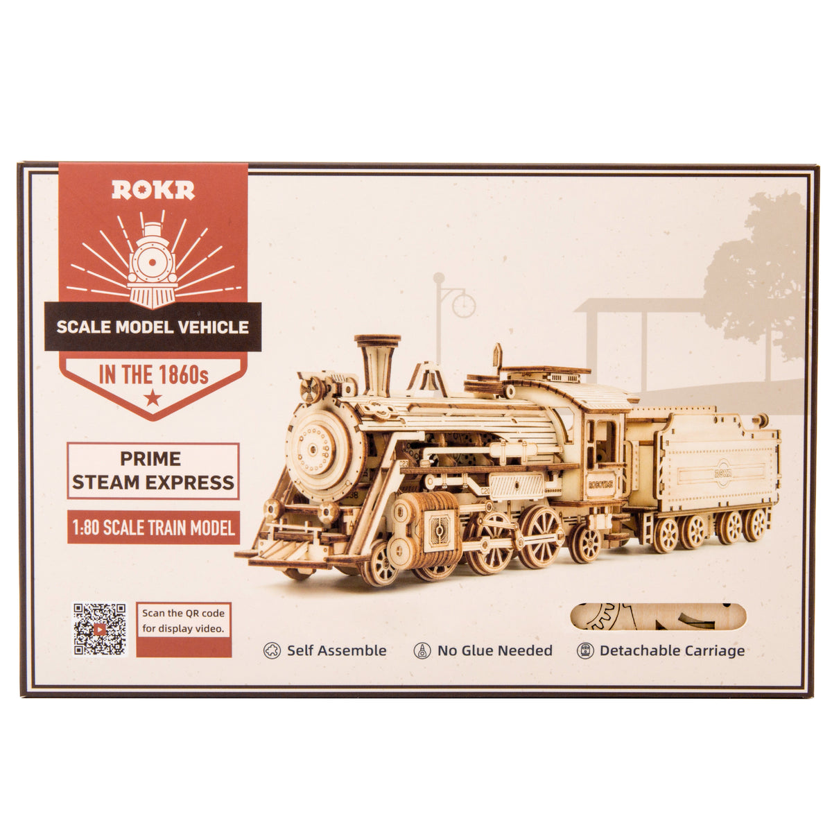 Locomotive Puzzle 3D 1:80-3D Puzzle-Robotime--
