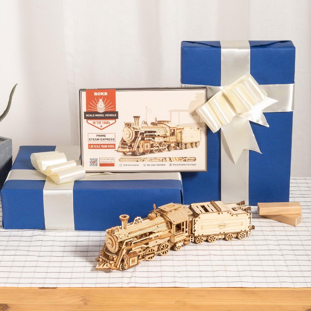 Locomotive Puzzle 3D 1:80-3D Puzzle-Robotime--