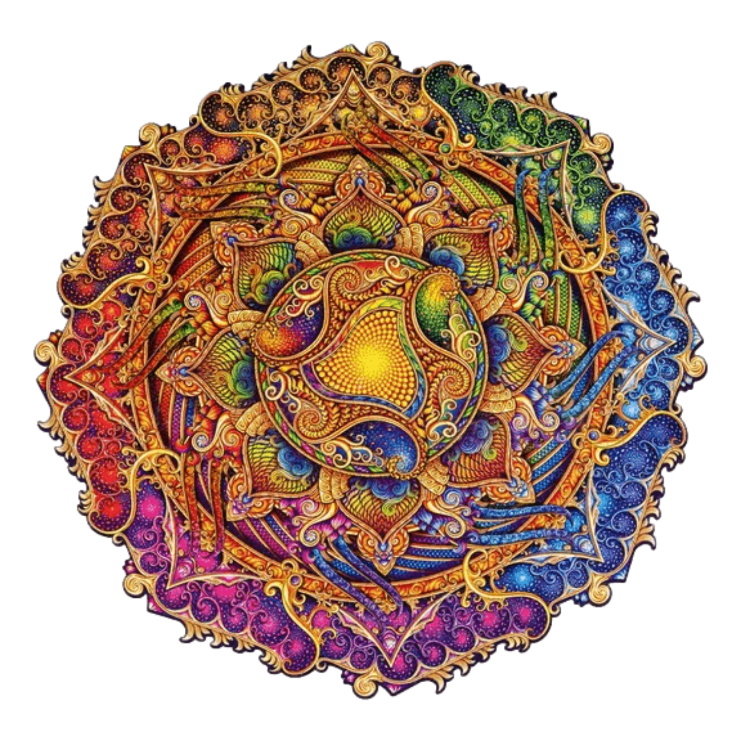 Mandala Puzzle Unerschöpflicher Wohlstands Holzpuzzle Unidragon