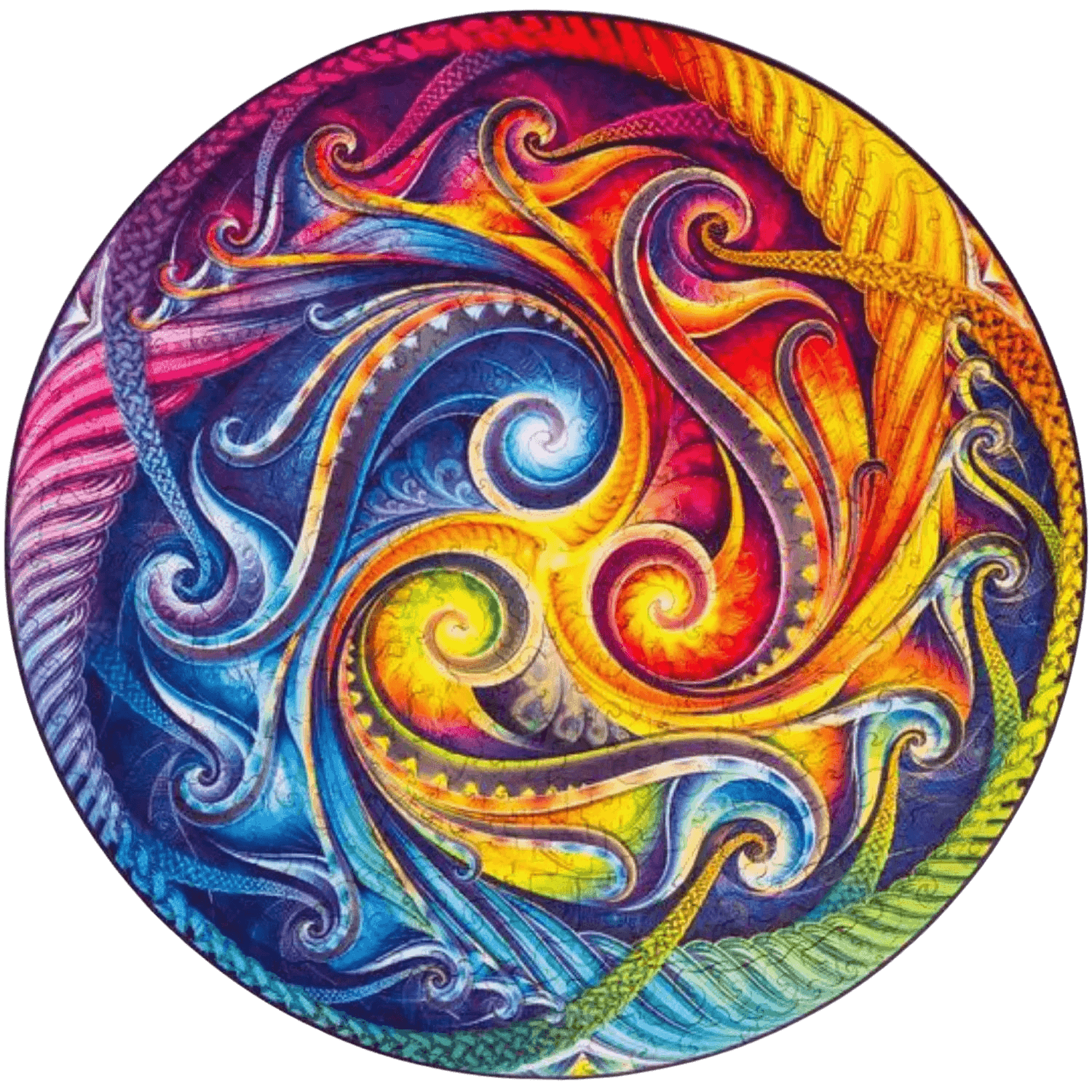 Mandala Puzzle | Spirale Inkarnation Holzpuzzle Unidragon