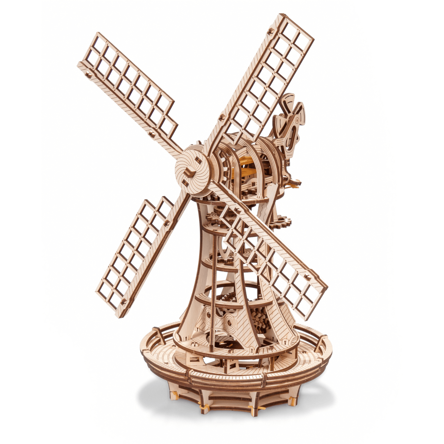 Mechanische Windmühle Mechanisches Holzpuzzle Eco-Wood-Art