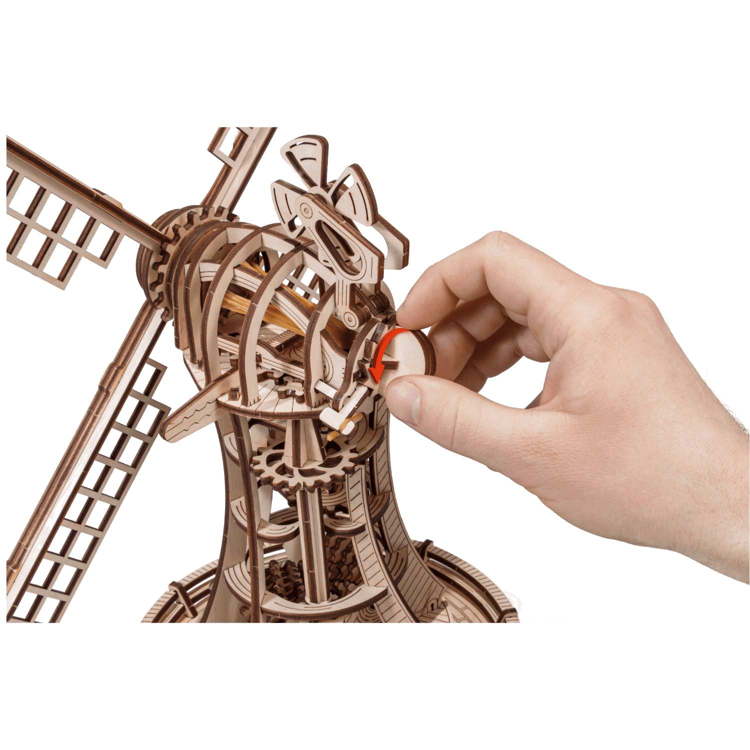 Mechanische Windmühle-Mechanisches Holzpuzzle-Eco-Wood-Art--