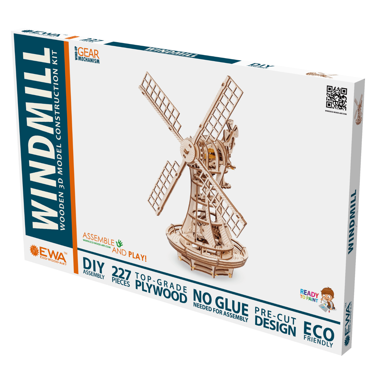 Mechanische Windmühle-Mechanisches Holzpuzzle-Eco-Wood-Art--