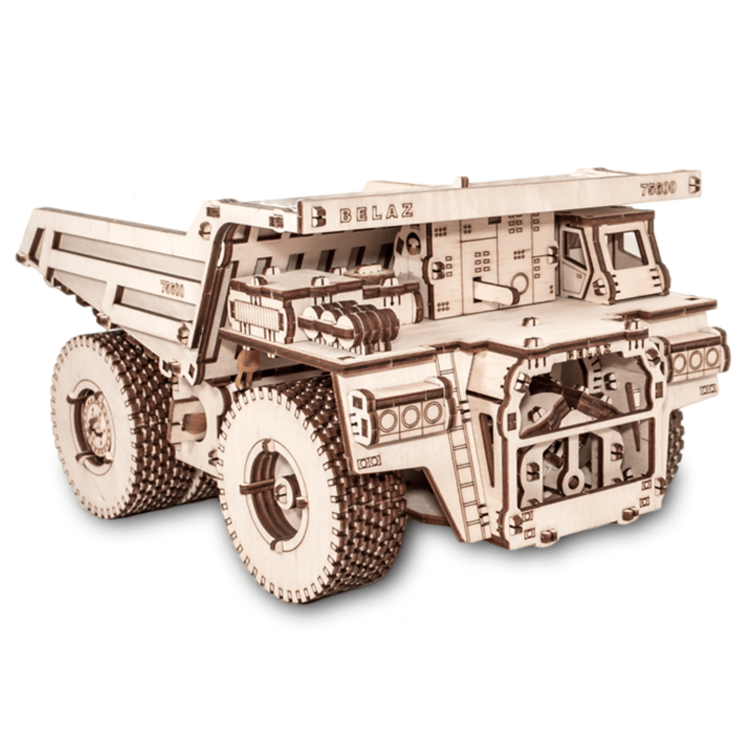 Mechanical truck | BELAZ 75600-Mechanical wooden puzzle-Eco-Wood-Art--
