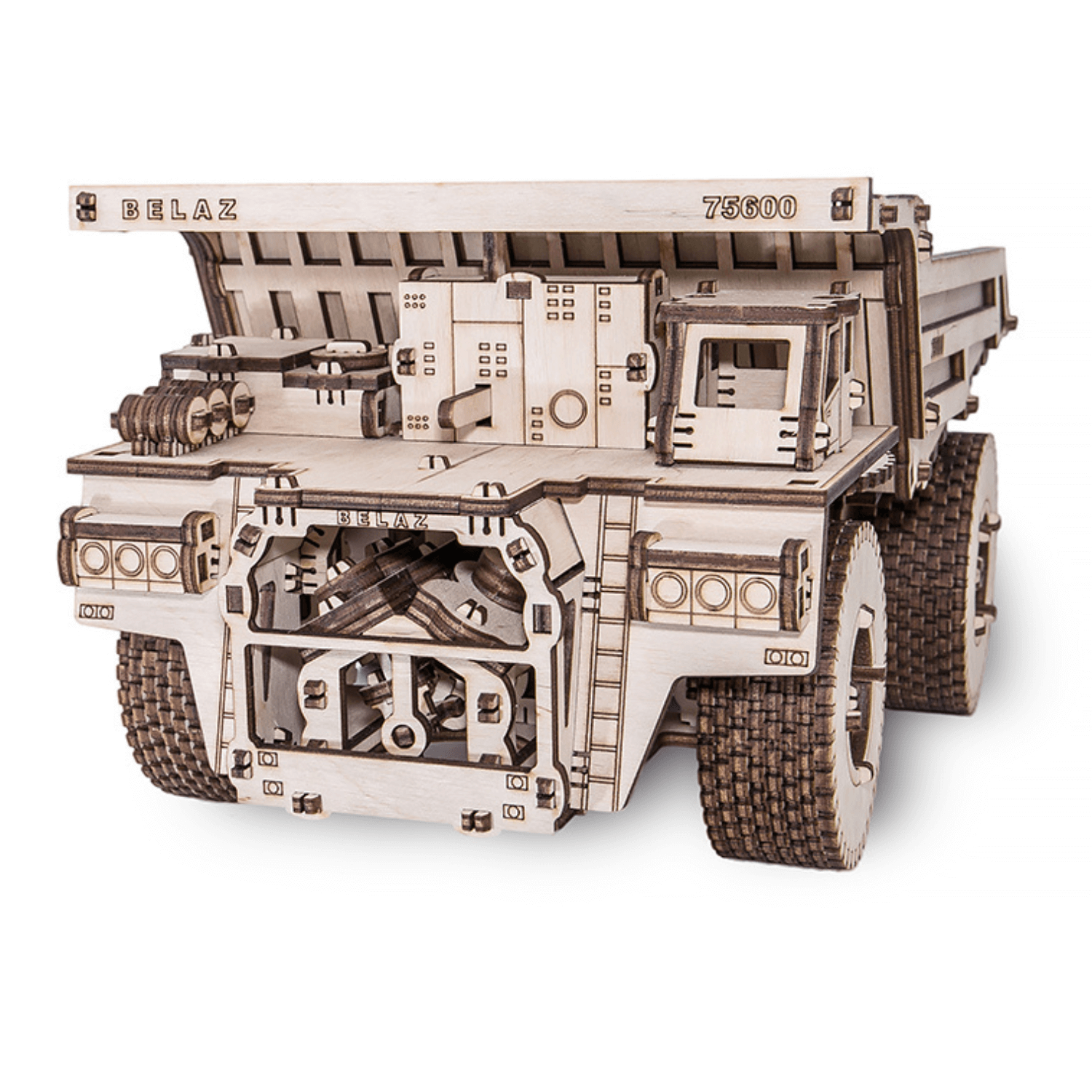 Mechanical truck | BELAZ 75600-Mechanical wooden puzzle-Eco-Wood-Art--