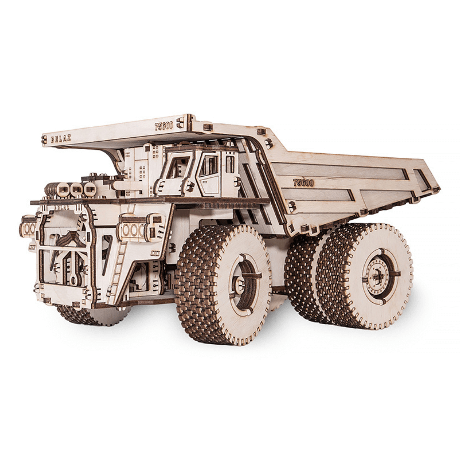 Mechanical truck | BELAZ 75600-Mechanical wooden puzzle-Eco-Wood-Art--