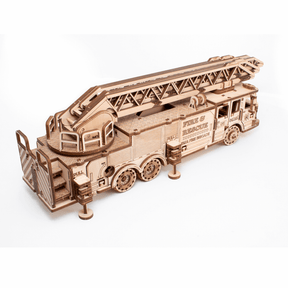 Mechanischer LKW | Feuerwehrauto *-Mechanisches Holzpuzzle-Eco-Wood-Art--