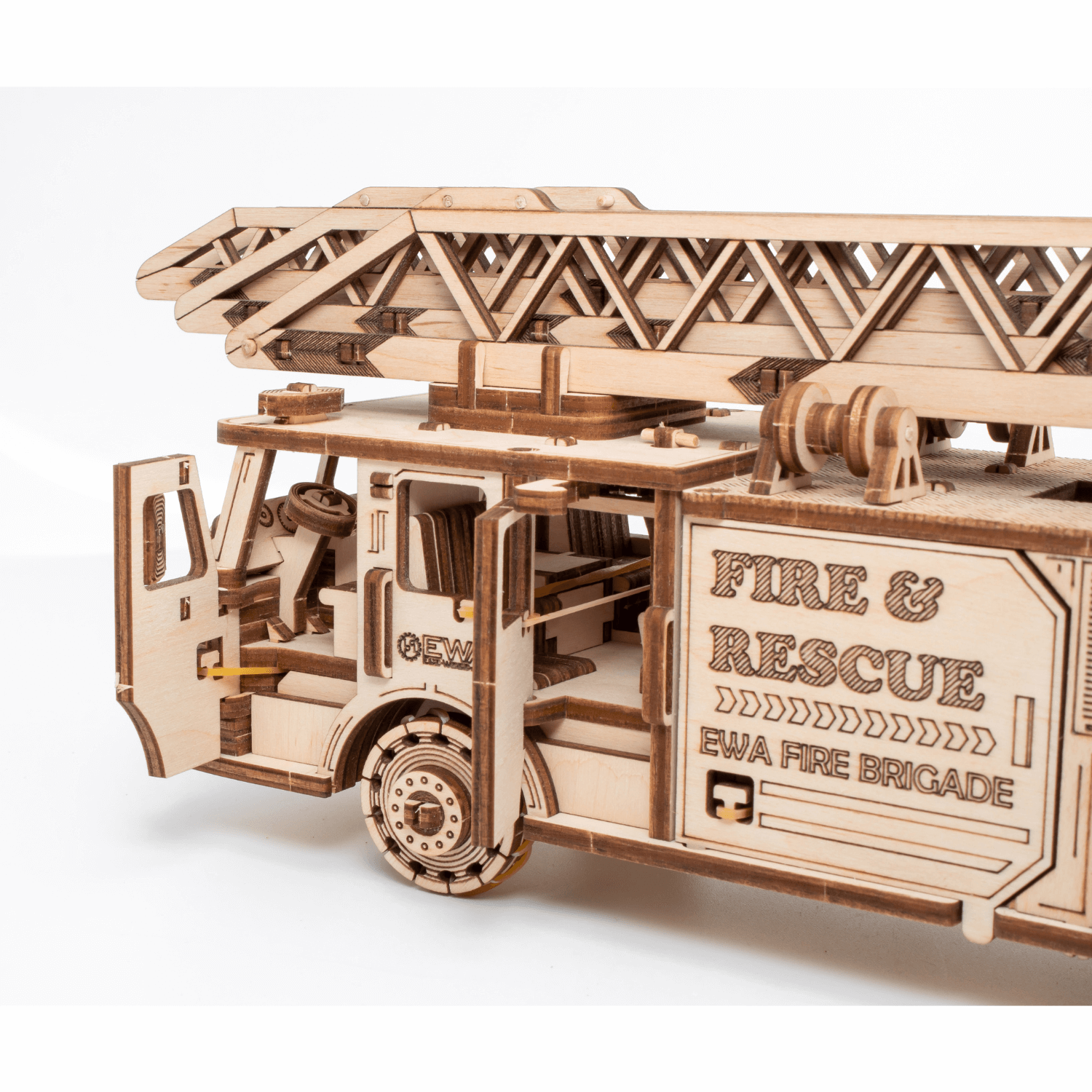 Fire Truck Starter Set Mechanical Wooden Puzzle Eco-Wood-Art