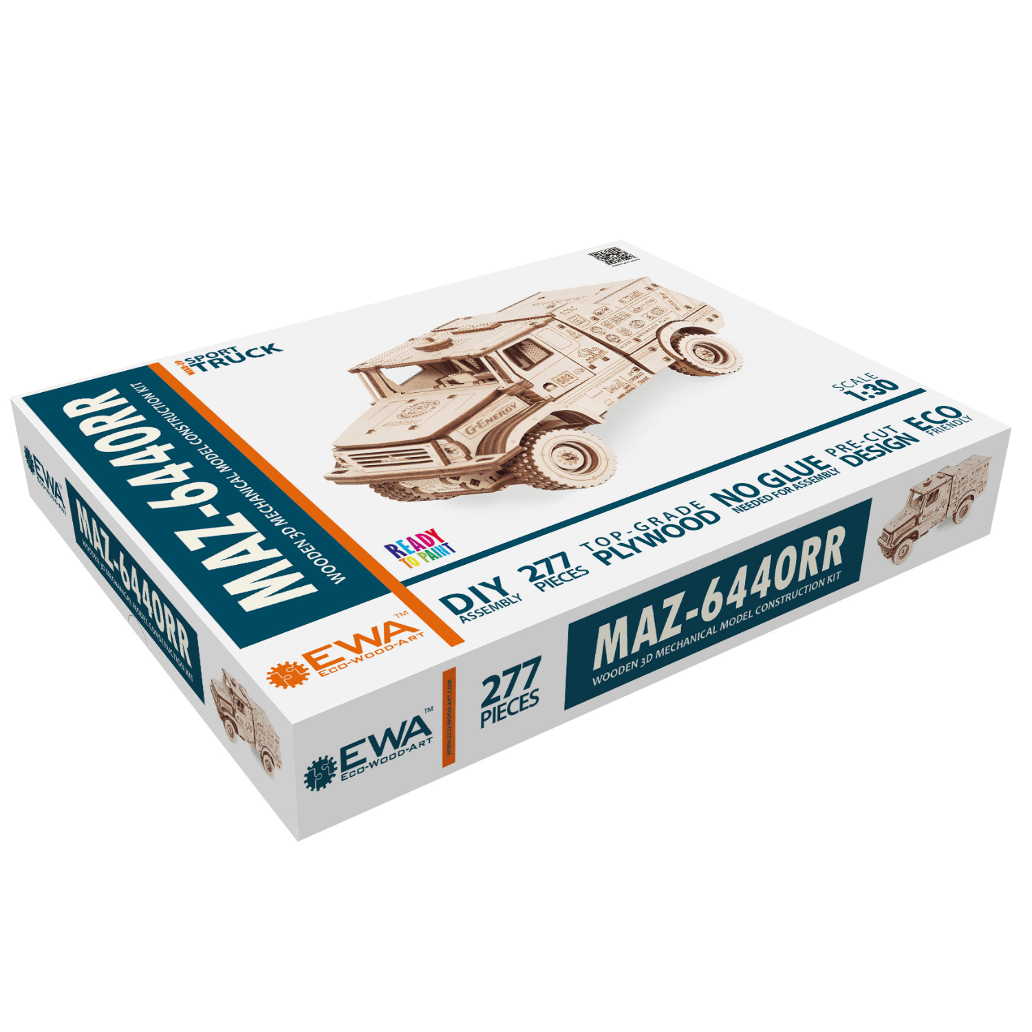 Mechanischer LKW | MAZ 6440RR Mechanisches Holzpuzzle Eco-Wood-Art