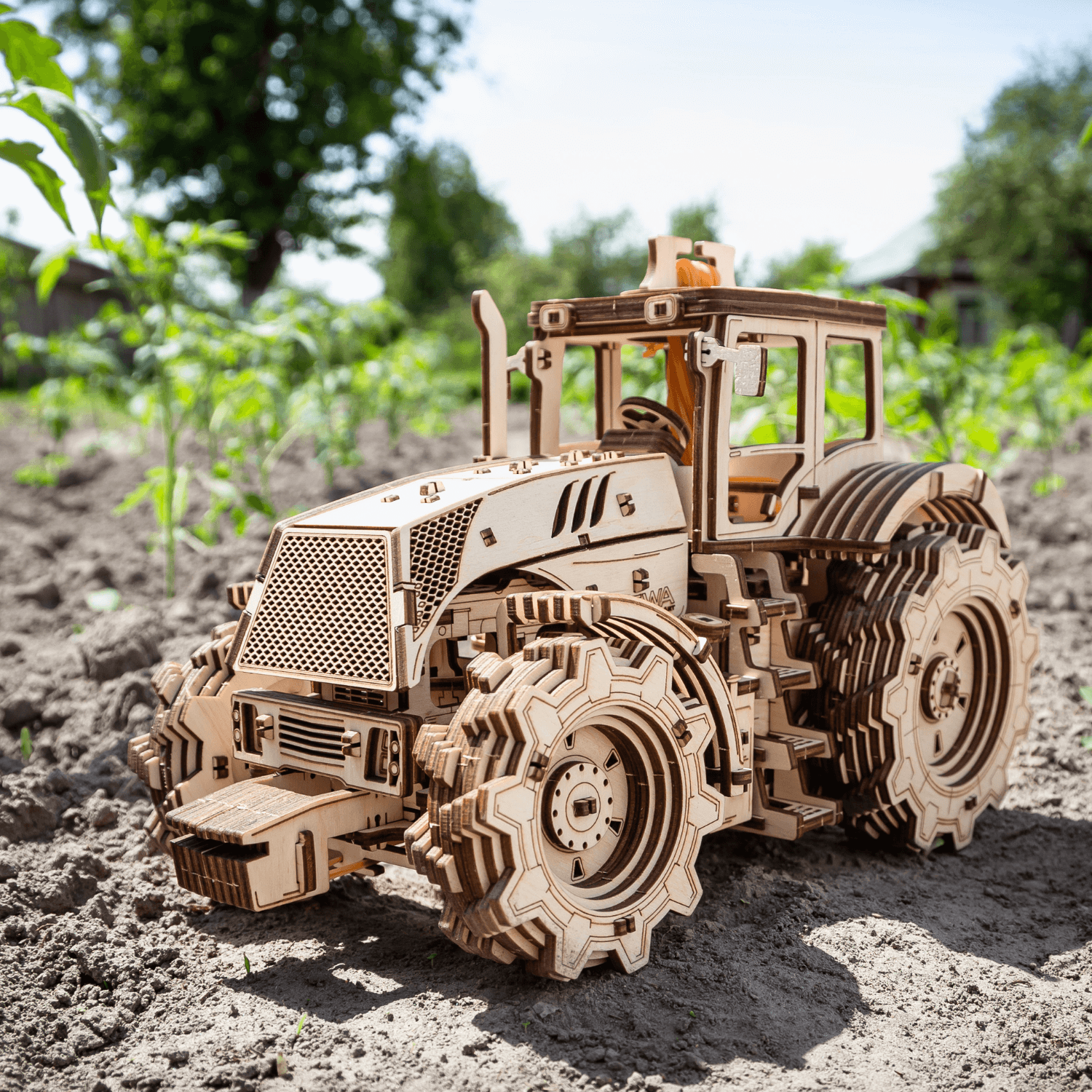 Mechanical tractor l Tractor Mechanical wooden puzzle Eco-Wood-Art