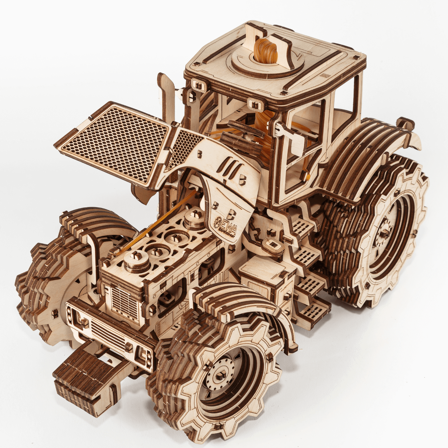 Mechanical tractor l Tractor Mechanical wooden puzzle Eco-Wood-Art