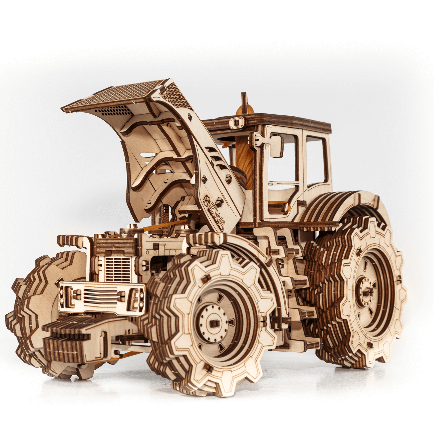 Mechanical tractor l Tractor Mechanical wooden puzzle Eco-Wood-Art