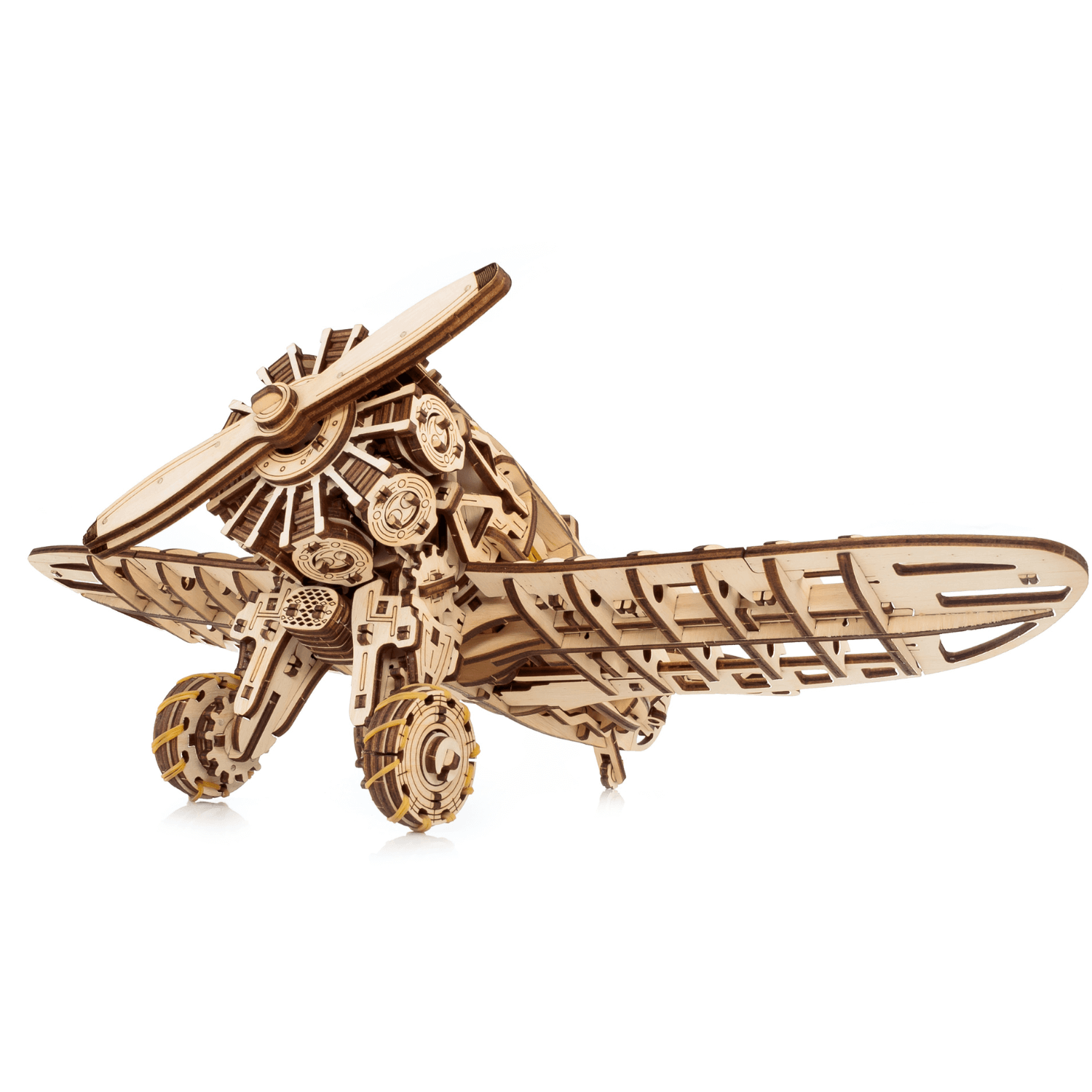 Mechanical airplane Mechanical wooden puzzle Eco-Wood-Art