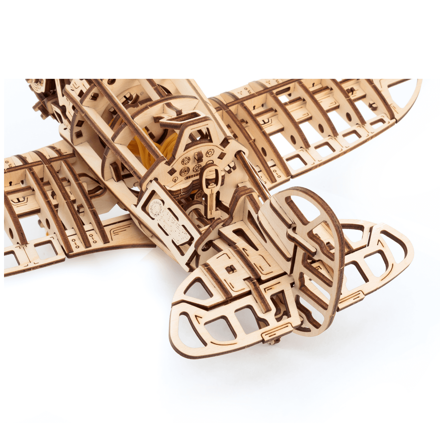 Mechanical airplane Mechanical wooden puzzle Eco-Wood-Art