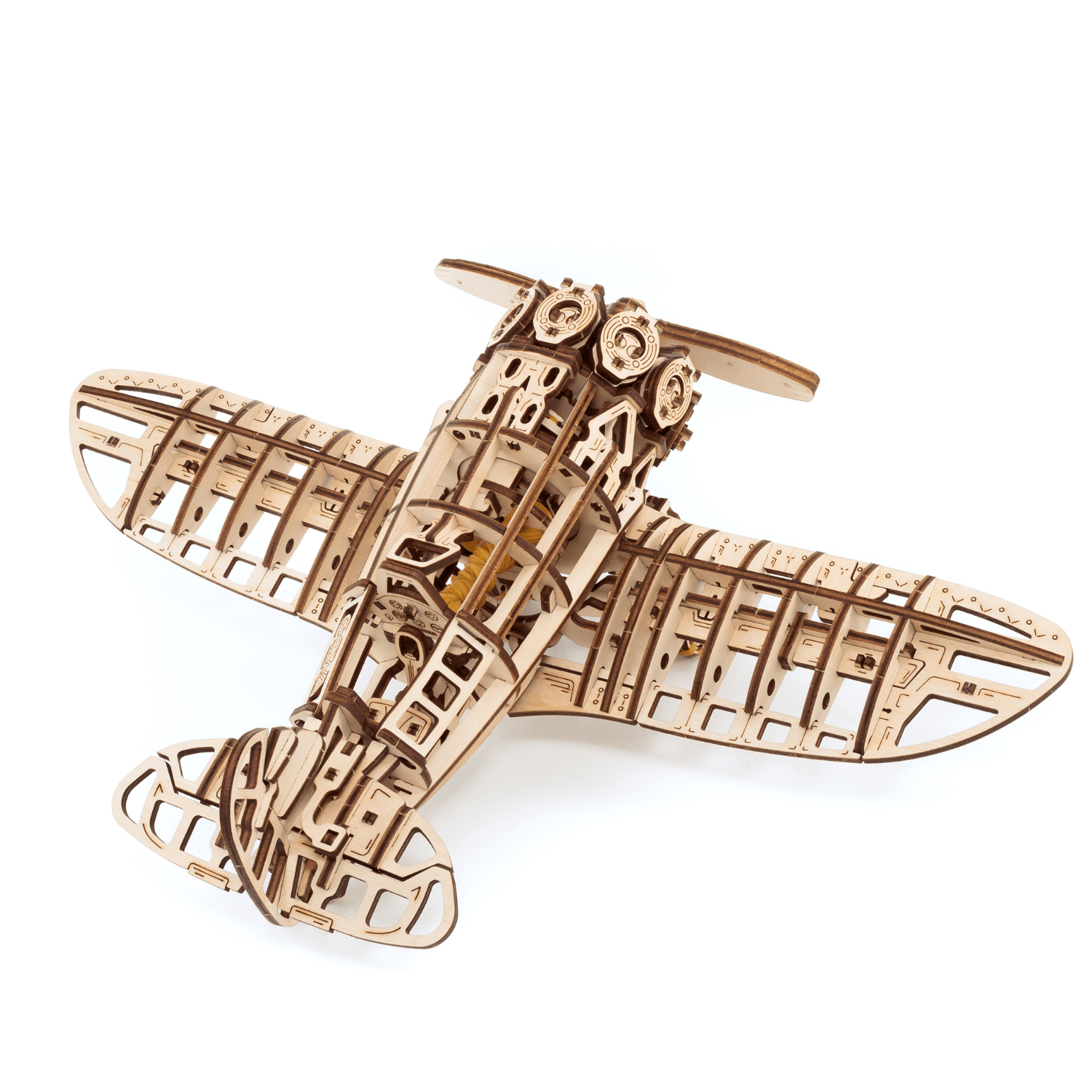 Mechanical airplane Mechanical wooden puzzle Eco-Wood-Art