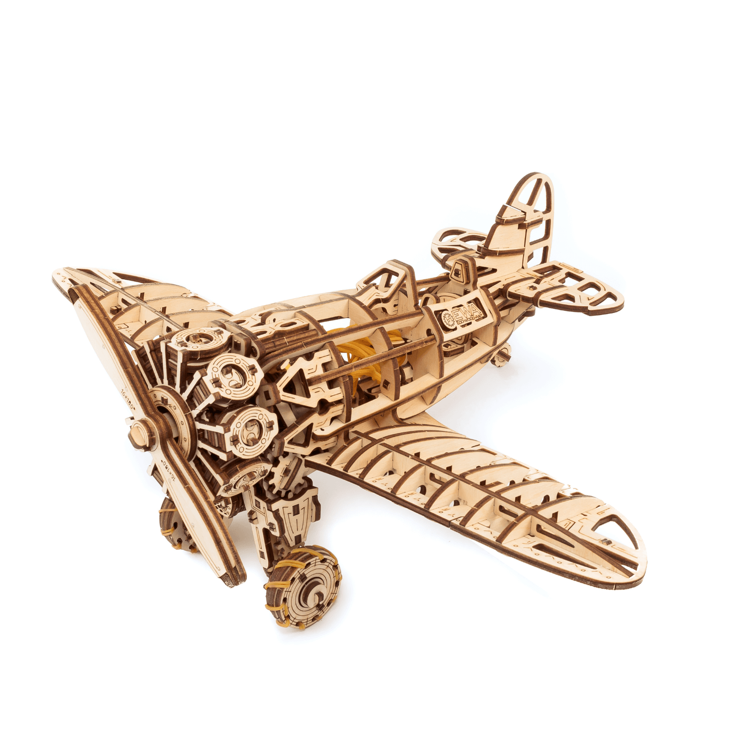 Mechanical airplane Mechanical wooden puzzle Eco-Wood-Art