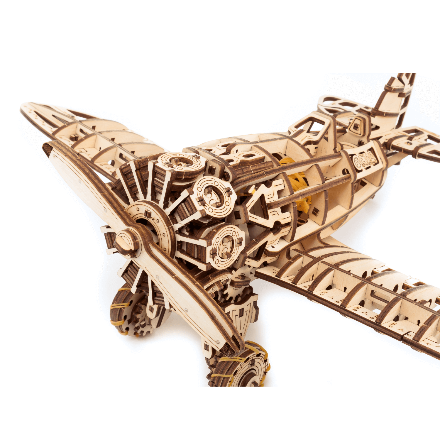 Mechanical airplane Mechanical wooden puzzle Eco-Wood-Art