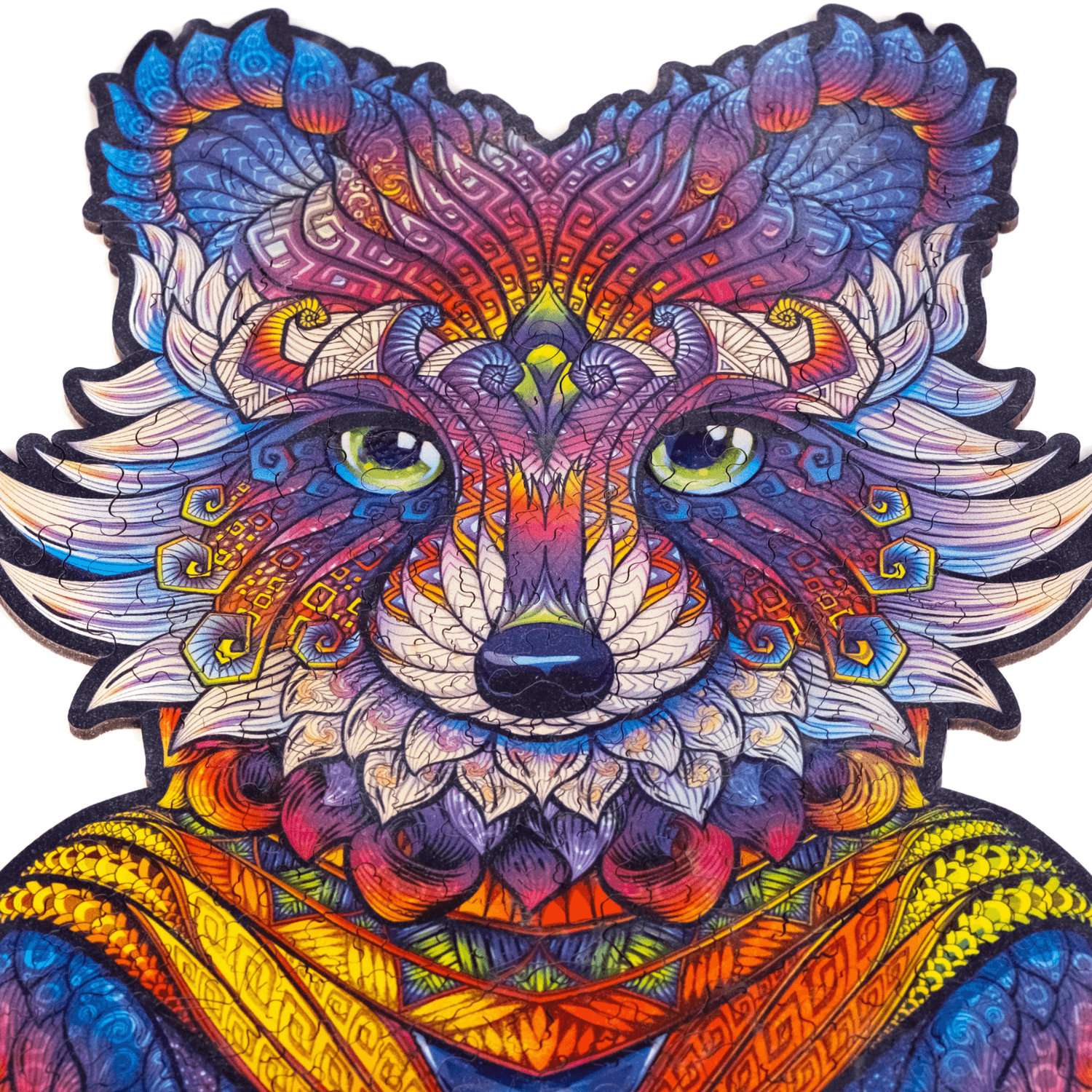 Puzzle de raton laveur méditant en bois Unidragon
