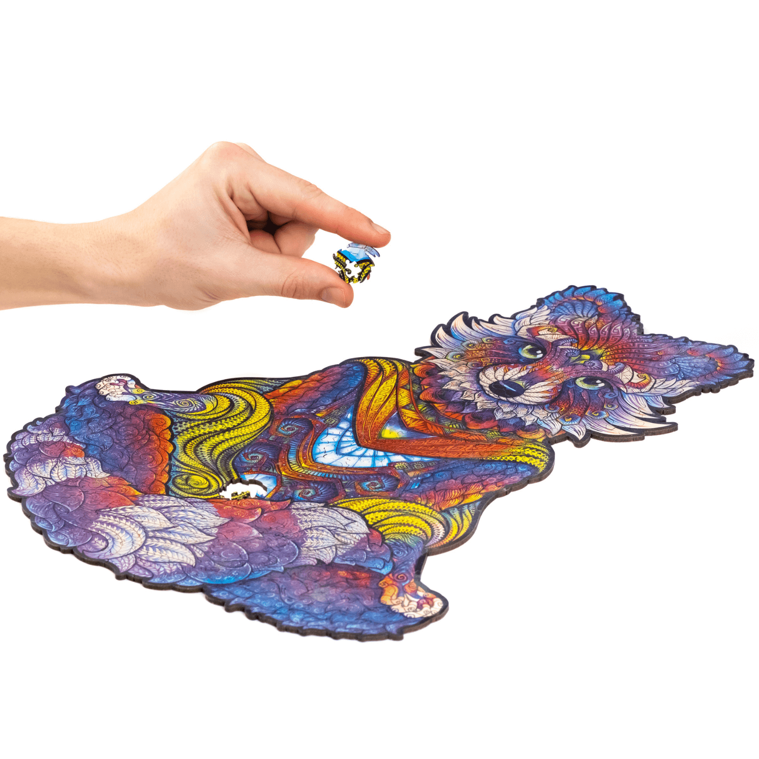 Puzzle de raton laveur méditant en bois Unidragon