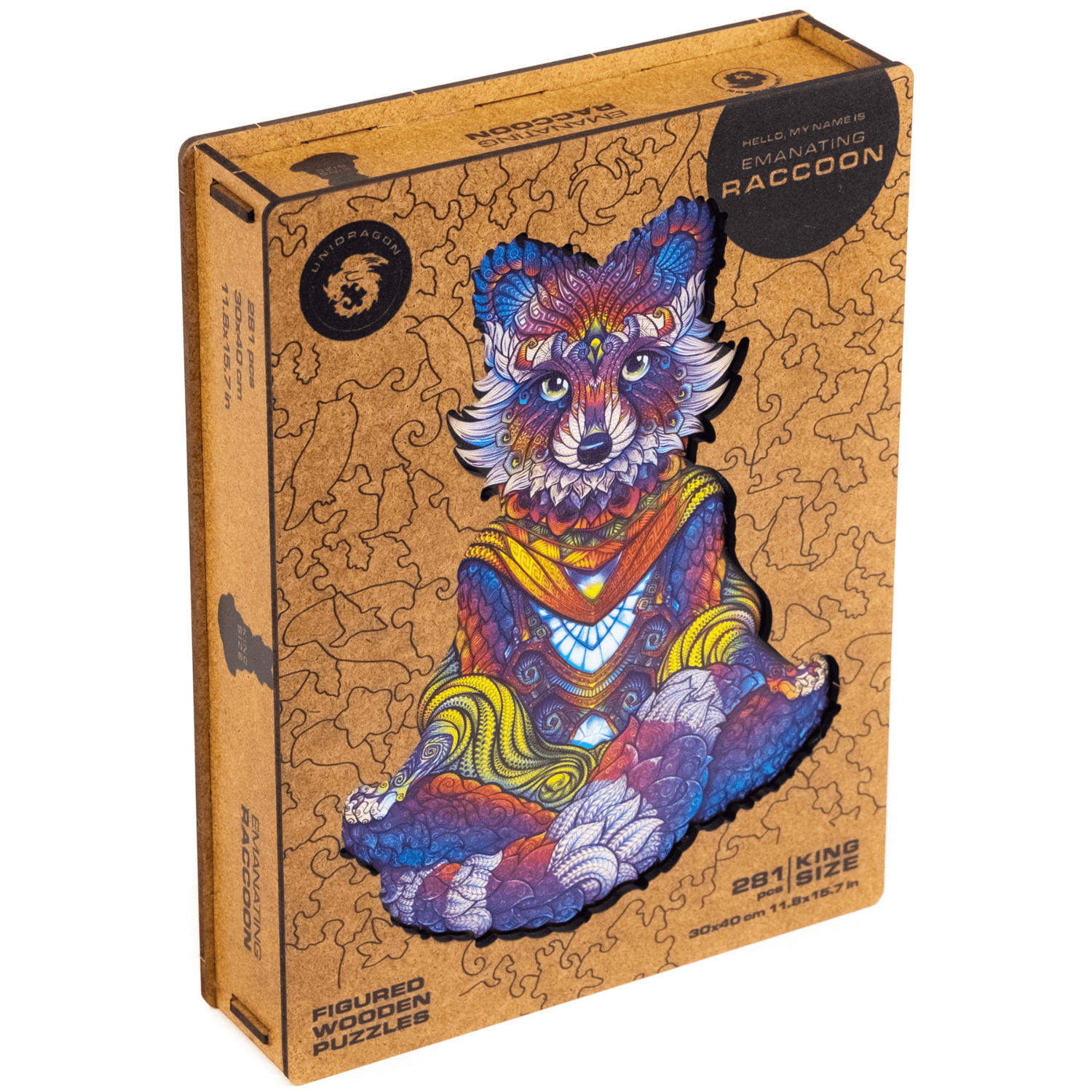 Puzzle de raton laveur méditant en bois Unidragon