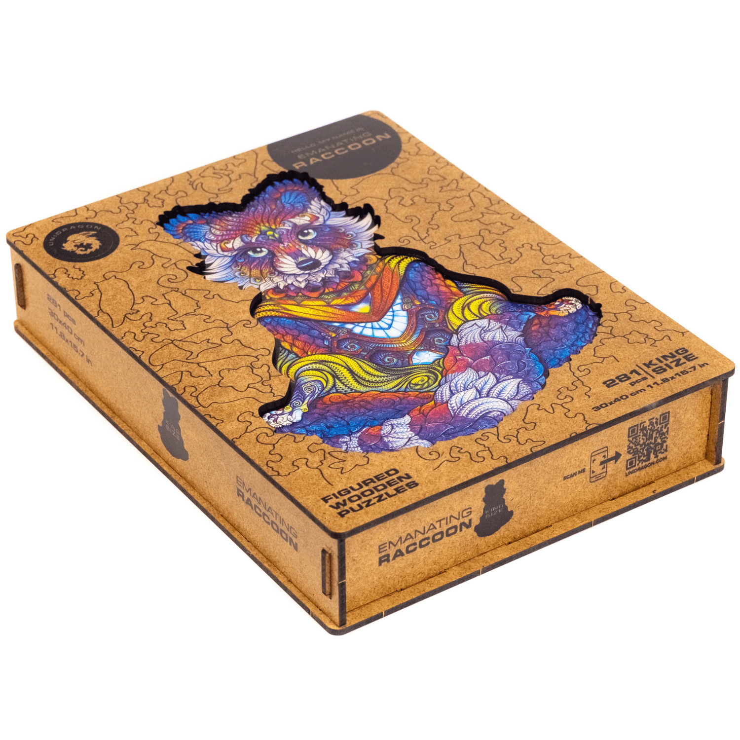 Puzzle de raton laveur méditant en bois Unidragon