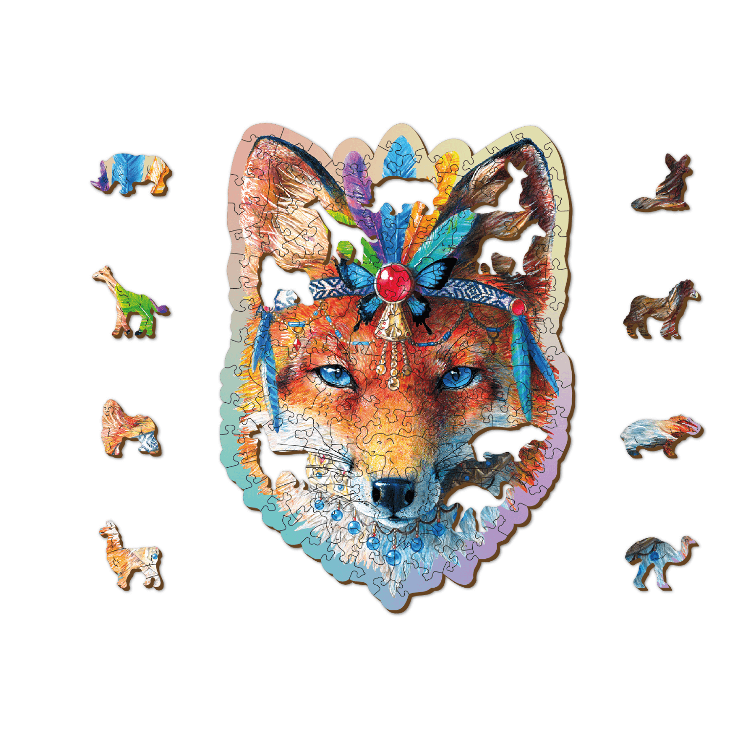 Mystischer Fuchs | Holz Puzzle-Holzpuzzle-WoodenCity--