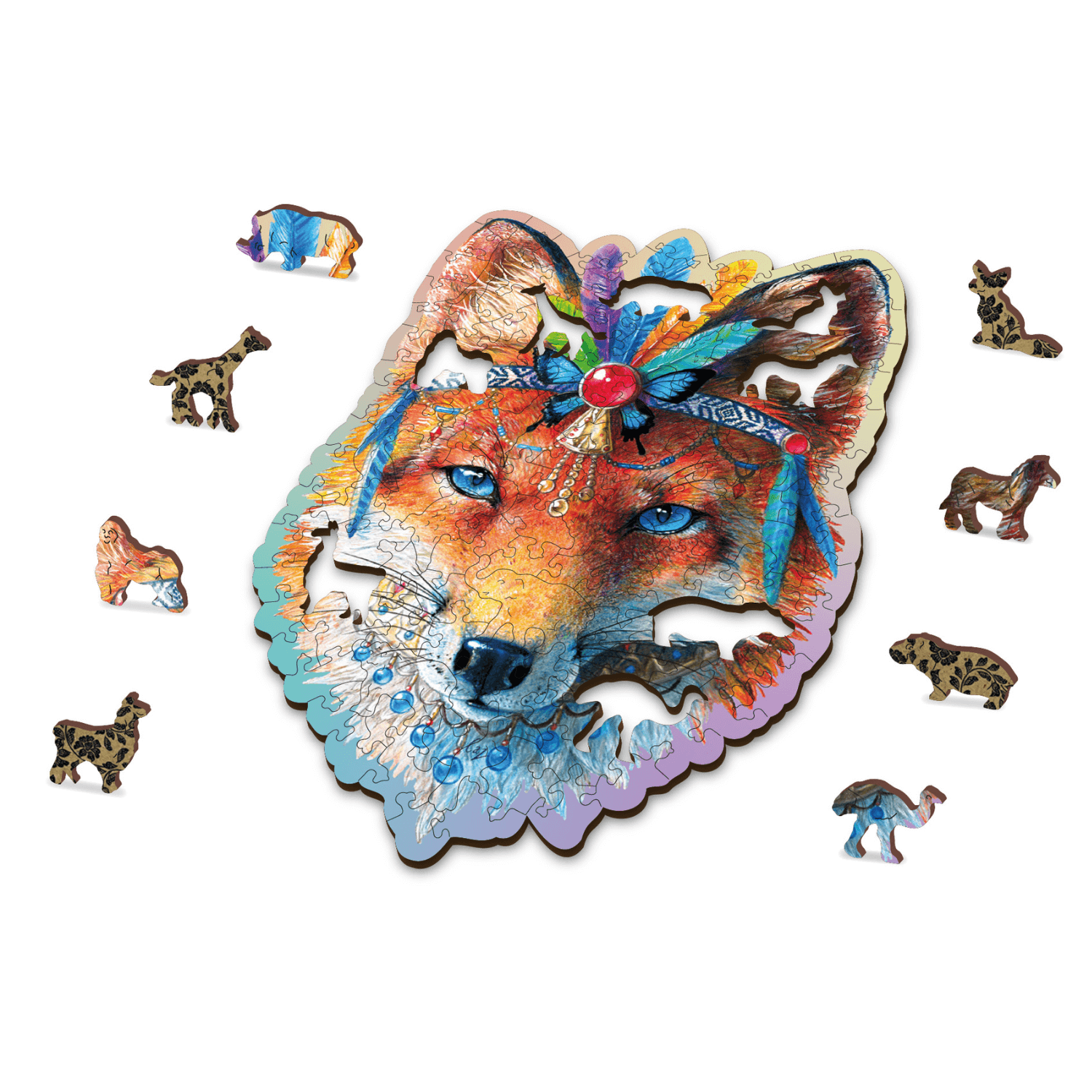 Mystischer Fuchs | Holz Puzzle-Holzpuzzle-WoodenCity--