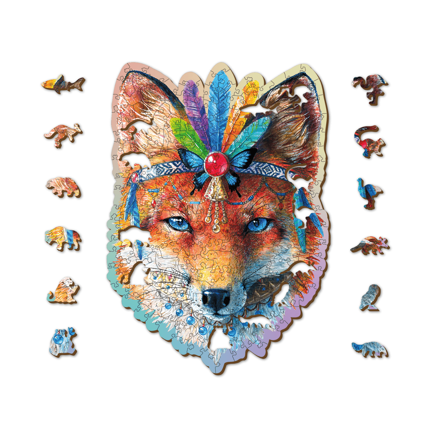 Mystischer Fuchs | Holz Puzzle-Holzpuzzle-WoodenCity--