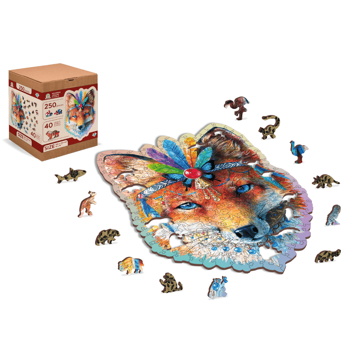 Mystischer Fuchs | Holz Puzzle-Holzpuzzle-WoodenCity--